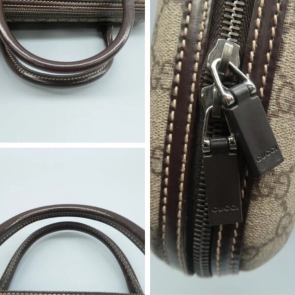 100%  Authentic GUCCI Brown Monogram Canvas Tote Bag - Picture 7 of 11